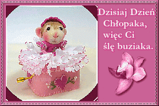 Myszka w różowym pudełku na dzień chłopaka